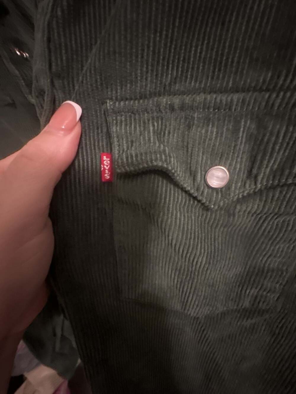Levi's Classic Standard Fit Corduroy Western Shirt - Dark Green#757 - Picture 3 of 4